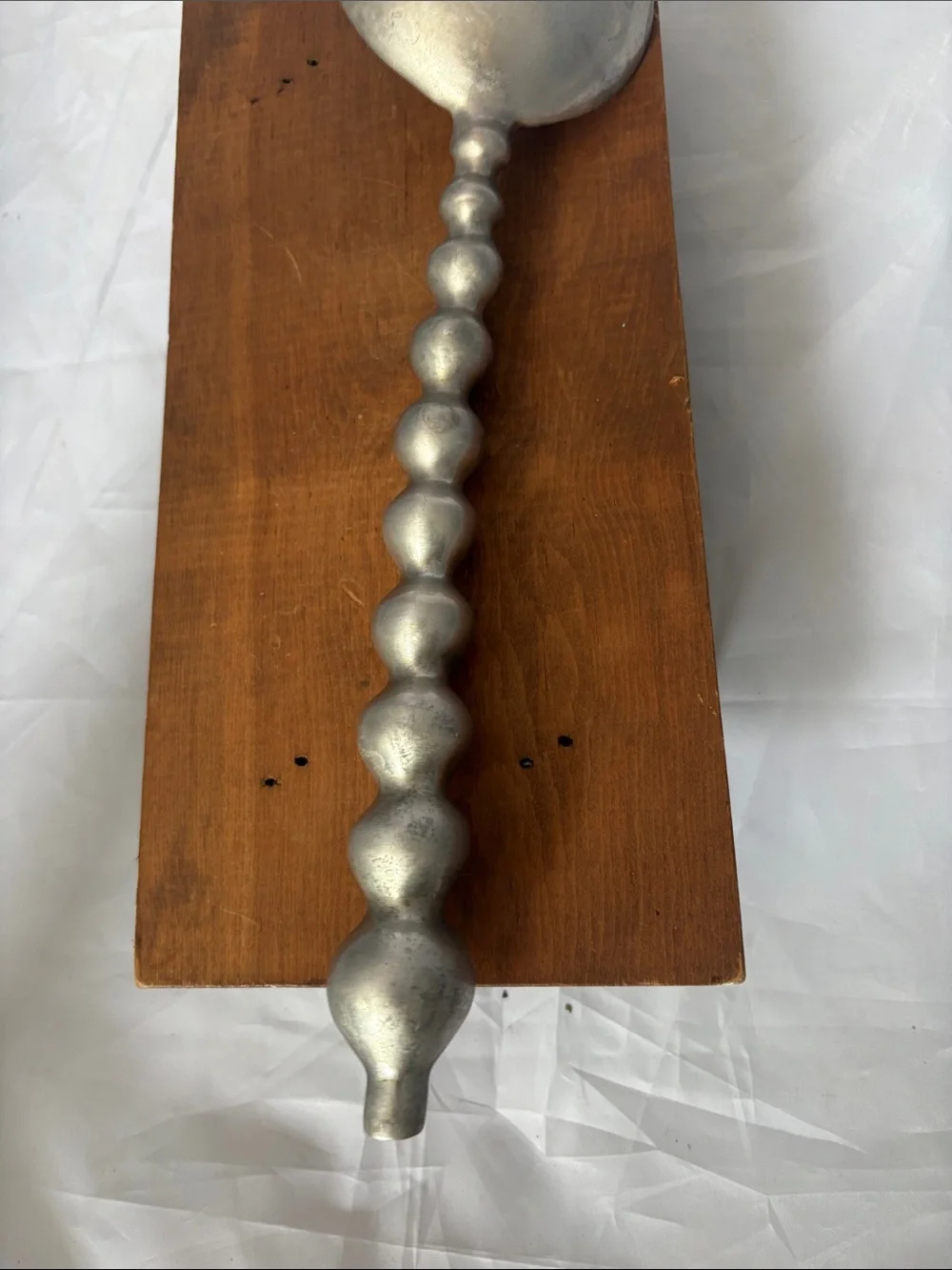 Aluminum String of Pearls Large Serving Spoon and Fork Set - Silver Tone